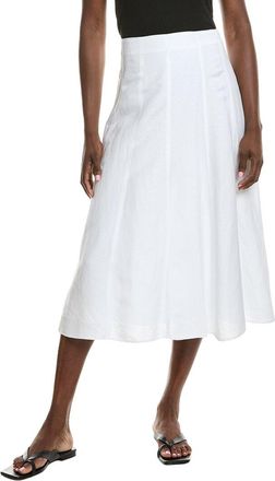 Anne Klein Linen-Blend Paneled A-Line Midi Skirt