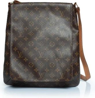 Louis Vuitton Tweedehands Canvas Louis Vuitton tassen - Dames - Vintage Schoudertas - Bruin - ONE Size - Vintage