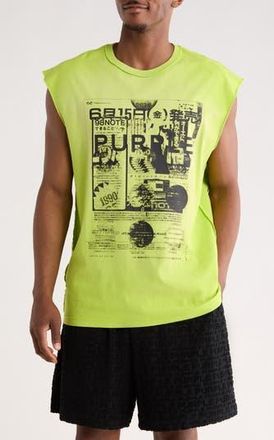 Purple Textured Jersey Graphic Tank in Green at Nordstrom Rack, Size Xxx-Large