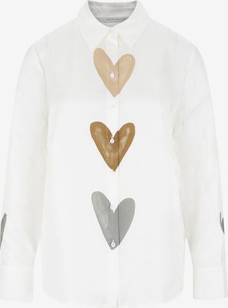Herzen&rsquo;s Angelegenheit Satin-Hemd mit Herzmuster Heart Line
