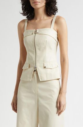 Toccin Jayden Zip Front Moto Tank in Almond at Nordstrom, Size 2