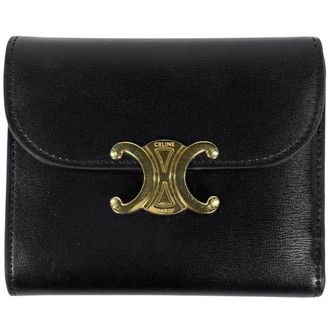 Celine Black Leather Wallet (Tri-Fold) (Pre-Owned)