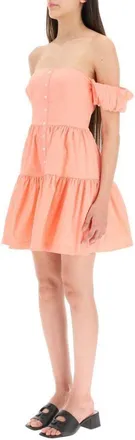 Staud Womens Orange Cotton Casual Dress