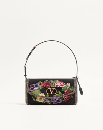 Valentino Garavani Valentino Garavani Devain Small Embroidered Shoulder Bag Wo