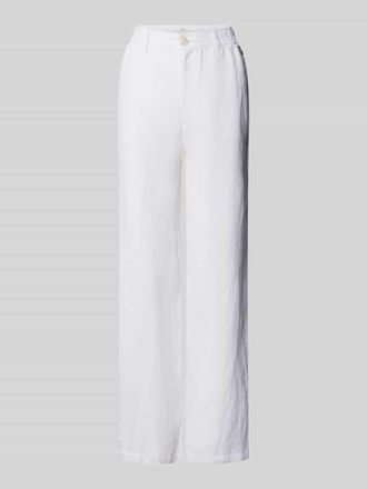 Fynch-Hatton Fynch-Hatton Straight Fit Leinenhose mit elastischem Bund in Ecru, Gr&ouml;&szlig;e 42