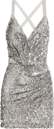 Dolce & Gabbana Jurk met gekruiste pailletten - Zilver