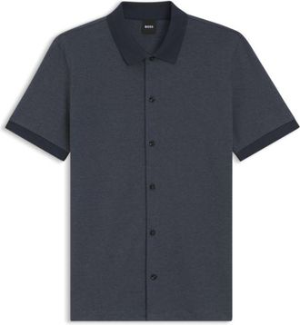 BOSS Regular-fit shirt in bubble-structure cotton
