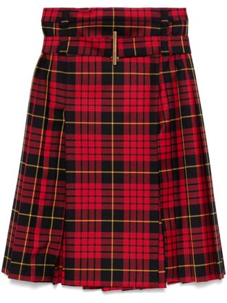 Alexander McQueen tartan-check midi skirt - women - Cotton/Wool - 38 - Red