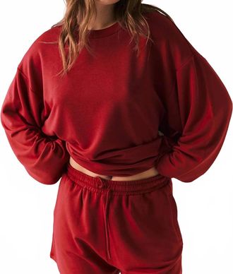 Chaser Cornell Pullover Top In Carmine Red