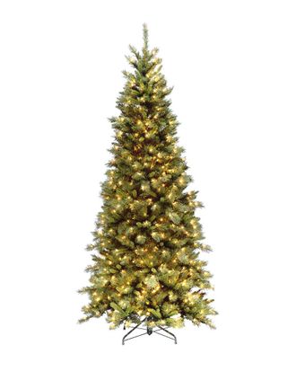 National Tree Company 6.5Ft Tiffany Fir Slim Tree With 400 Clear Lights