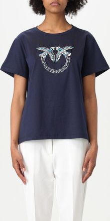Pinko T-shirt Love Birds Pinko in cotone con strass e borchie