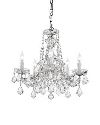 Crystorama Maria Theresa 5-Light Polished Chrome Clear Crystal Mini Chandelier