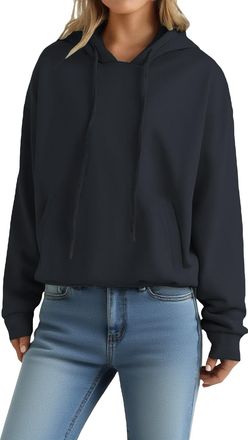 Generic WomenS Sweatshirt Hood Drawstring Y2K Solid Color Crop Hoodies With Pockets Casual Long Sleeves WomenS Pullover Sweaters Lightweight Slim Fit Oversize