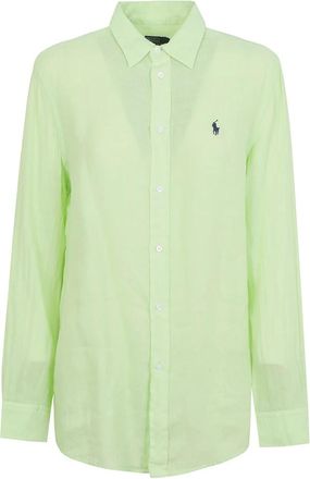 Ralph Lauren Linnen Overhemd - Dames - Overhemden - Groen - 2XS - Linnen - Overhemden