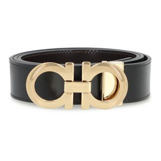 Ferragamo Belts, male, Black, 115 CM, Gancini Reversible Leather Belt