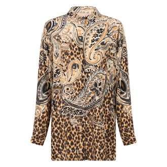 Etro Overhemden, Dames, Veelkleurig, M, Gedrukte Zijde Blouse