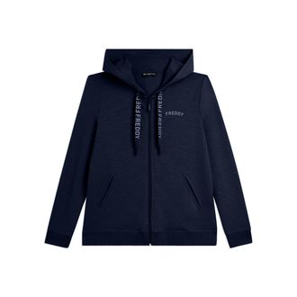 Freddy Felpa Cappuccio e Zip in Tessuto Fiammato e Coulisse FREDDY