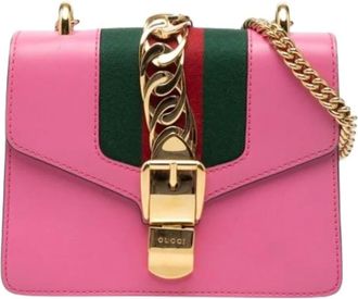 Gucci Pre-owned Cross Body Bags, female, Pink, Size: ONE SIZE Pre-owned The Sylvie Crossbody Bag