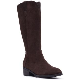 Hush Puppies Isabella Lange Su&egrave;de Dames Chocolade Winter Knie Hoge Laarzen