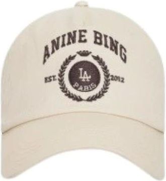 Anine Bing Accessoires, Dames, Beige, ONE Size, Katoen, Jeremy Baseball Cap Collegiate