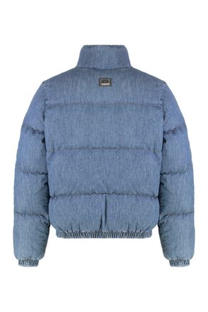 Dolce & Gabbana Quilted Denim Cotton Puffer Jacket - Blue