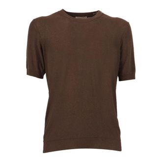 KANGRA Round-neck Knitwear, male, Brown, Size: 2XL Girocollo M/Manica Rasata Calata