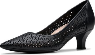 Clarks Womens Kepley Sky Shoes, Color Black Leather, Size: 6 UK