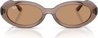 Ray-Ban 54mm Oval Sunglasses in Transparent Taupe/brown at Nordstrom