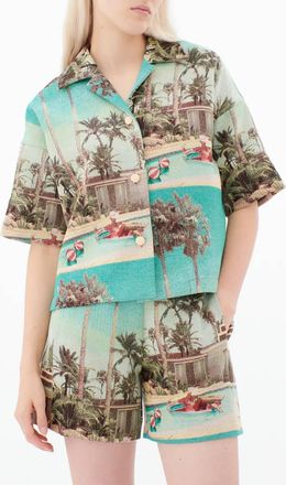 Odeeh Bungalow Dreams Shirt In Turquoise