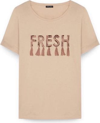 Fiorella Rubino Mujer, Camisetas, Beige, Talla: L