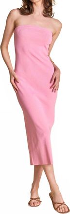 endless rose Knit Tube Midi Dress In Pink
