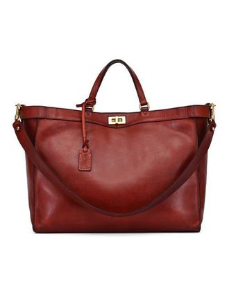 OLD TREND Ixia Genuine Leather Jet Set Travel Tote in Brown at Nordstrom