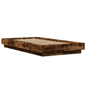 Berkfield Home Modern Bed Frame without Mattress Smoked Oak 75x190 cm Small Single in Brown