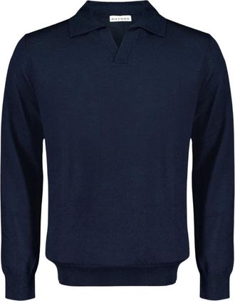 Autore Tops, Heren, Blauw, XL, Wol, Maglia Polo Stewart