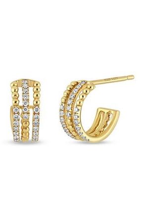Bony Levy Mykonos 18K Yellow Gold Diamond Triple Hoop Earrings in 18K Yelllow Gold at Nordstrom Rack