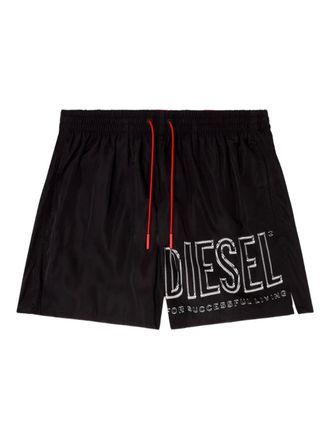 Diesel Soccer-41-D-Core logo swim shorts - Black