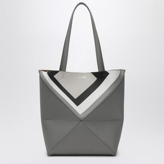 Loewe Medium Puzzle Fold Tote Bag Grey/Light Ghost