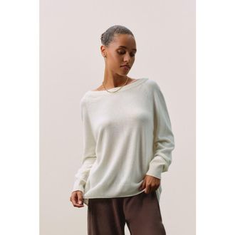 Naked Cashmere Azalea Cashmere Boatneck Sweater in Ecru at Nordstrom, Size X-Small