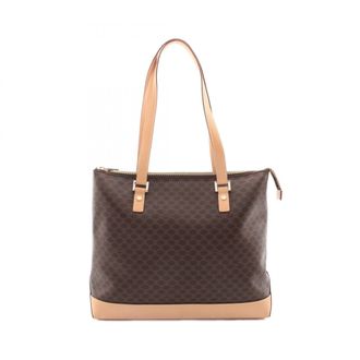 Celine Brown Coated Canvas Leather Handbag Tote Bag (Pre-Owned)