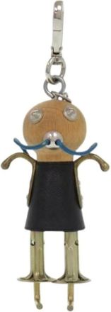 Prada Pre-owned leren sleutelhanger - Heren - Vintage Accessoires - Zwart - ONE Size - Leer - Vintage