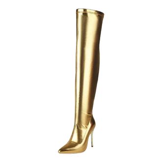 Generic Womens Sexy Over The Knee Boots Pointed Toe Super High Thin Heel Side Zipper For Banquet And Party Dressy Events