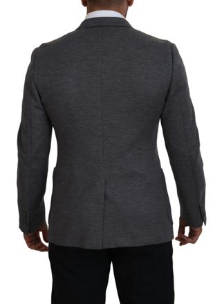 Dolce & Gabbana Mens Gray Wool Stretch Slim Fit Jacket Blazer Clothing
