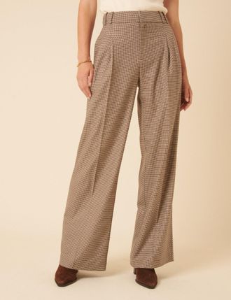 Nobody's Child Brown Heritage Check Tailored Trousers