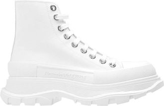 Alexander McQueen Witte bedrukte logo herensneakers - Heren - Sneakers - Wit - 43 EU - Schoenen