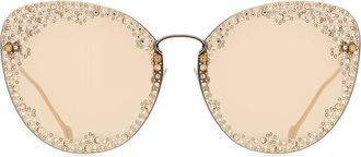 Ferragamo SF 178SR FIORE SPECIAL 718 Womens Sunglasses Gold Size 63