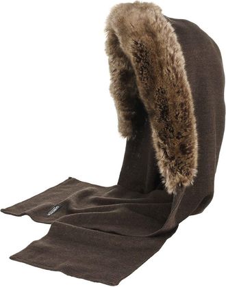 Gebeana Pandia Hooded Scarf Women´s Knit (One Size - Dark Brown)