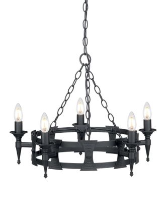 Netlighting Saxon 5 Light Chandelier Black Finish E14