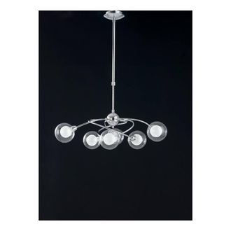 Netlighting BLOG 6 Light Multi Arm Pendant Ceiling Light Chrome 72x72cm in Silver | Size: 72x72 cm