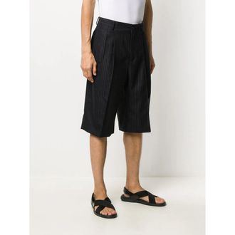 Ferragamo Pinstriped Wool-Blend Bermuda Shorts - Black