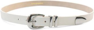 Petit Moments Atlas Faux Leather Belt in White/Silver at Nordstrom, Size X-Small